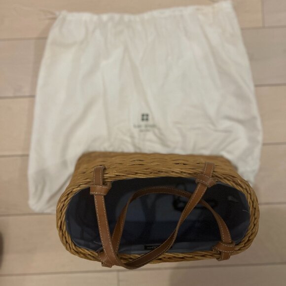 Kate Spade Wicker Basket Bag | Natural Rattan with Leather Straps | Summer Perfe - Picture 6 of 8